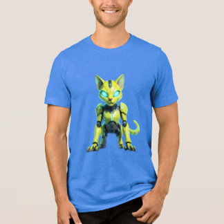 ネオンサイバーパンク ロボットキャット Tシャツ
