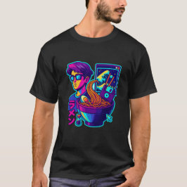 ネオンサイバーラーメン – Vaporwaveレトロ美学 Tシャツ