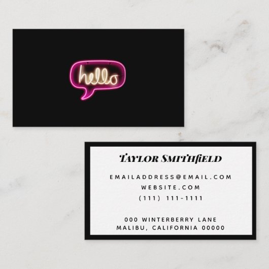 ネオンサインこんにちは 名刺 (正面/裏面)