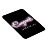 ネオンサインのピンクのおめでとうは文字レトロ90sリバイバルを追加 マグネット (右側)