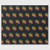 ネオンサインオンブリック100誕生日 ラッピングペーパー (フラット)