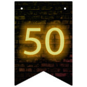 ネオンサインオンブリック50誕生日 バンティングフラッグ (第1の旗)