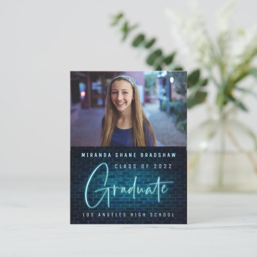 ネオンサインブルー大学院写真のお知らせ シーズンポストカード (スタンド正面)