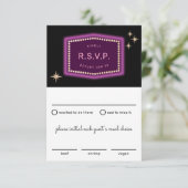 ネオンサインベガスウェディングRSVPと食事の選択肢 出欠カード (スタンド正面)