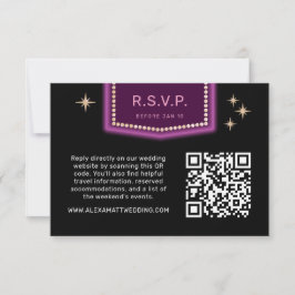 ネオンサインベガ結婚スのQRコードオンラインRSVP 出欠カード