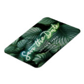 ネオンサインモダントロピカル日付を保存 マグネット (左側)