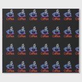 ネオンサイン入りコーヒーカップ ラッピングペーパー (フラット)