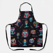 ネオンサイン宇宙エイジアトミックマルティニカクテルプリント エプロン (正面)