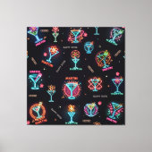 ネオンサイン宇宙エイジアトミックマルティニカクテルプリント キャンバスプリント (正面)