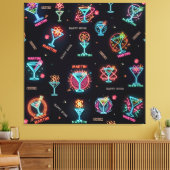 ネオンサイン宇宙エイジアトミックマルティニカクテルプリント キャンバスプリント (インサイチュ (リビング))