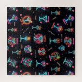 ネオンサイン宇宙エイジアトミックマルティニカクテルプリント ジグソーパズル (横)