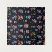 ネオンサイン宇宙エイジアトミックマルティニカクテルプリント タペストリー (正面(横))