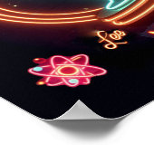 ネオンサイン宇宙エイジアトミックマルティニカクテルプリント ポスター (角)