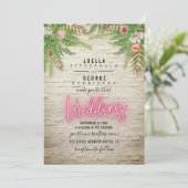 ネオンサイン白レンガ植物学結婚院 招待状 (スタンド正面)