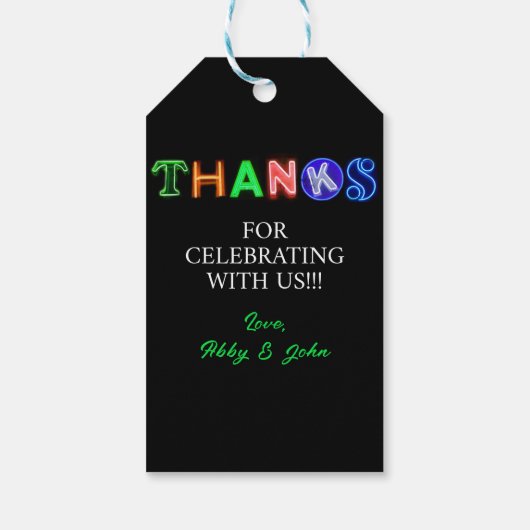 ネオンサイン輝く暗いパーティーありがとうギフト ギフトタグ (裏面)