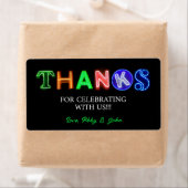 ネオンサイン輝く暗いパーティーありがとうギフト ラベル (インサイチュ)