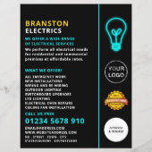 ネオンサイン, 電気技師の広告 チラシ (正面)