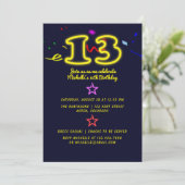 ネオンサイン 13歳の誕生日パーティーの招待状 招待状 (スタンド正面)