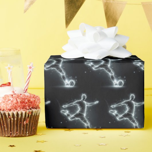 ネオンサッカーの黒番 ラッピングペーパー (誕生日パーティー)