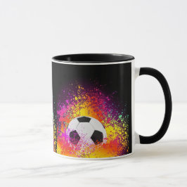 ネオンサッカーボールのマグ マグカップ