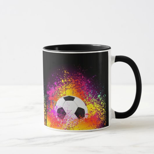 ネオンサッカーボールのマグ マグカップ (右)