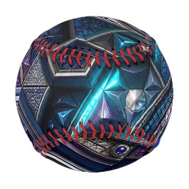ネオンサファイアのサイバー六角形モザイク 野球ボール