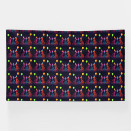 ネオンサファリをテーマにしたパーティーバナー 横断幕