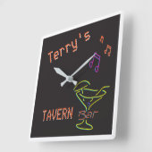 ネオンサフェイクインマパーソナライズされたンケーブターヴァンクラブ スクエア壁時計 (傾斜)