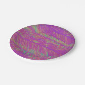 ネオンサマーパープルパーム ペーパープレート (アングル)
