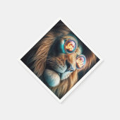 ネオンサングラスをかぶったライオン文字 スタンダードカクテルナプキン (角)