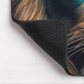 ネオンサングラスをかぶったライオン文字 マウスパッド (コーナー)