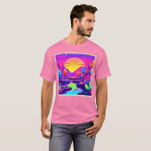 ネオンサンセットの風景 Tシャツ (正面フル)