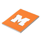 ネオンサンセットオレンジと白3Dビッグモダンイニシャル ノートパッド (回転)