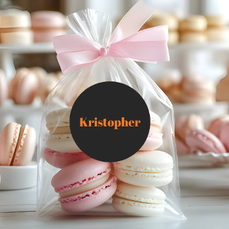 ネオンサンセットオレンジクラシック色の名前 |黒スタイリッシュ ラウンドシール