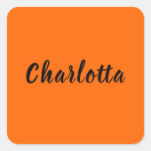 ネオンサンセットオ無地のレンジカカスタムラーカラーパーソナライズされた スクエアシール (正面)