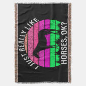 ネオンサンセット私は本当に馬が好き スローブランケット (正面縦)