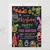 ネオンサンタクリスマスパーティー 招待状 (正面)