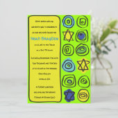 ネオンサークルとスクエア バー バット ミッツヴァ インビテーション (スタンド正面)