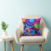 ネオンサークル抽象芸術アート クッション (椅子)