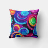 ネオンサークル抽象芸術アート クッション (裏面)