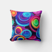 ネオンサークル抽象芸術アート クッション (正面)