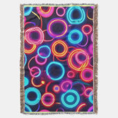 ネオンサークル：視覚的鮮やかな饗宴 スローブランケット (正面縦)