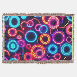 ネオンサークル:視覚的鮮やかな饗宴 スローブランケット