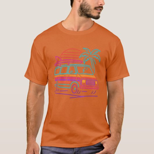 ネオンサーフバンサンセットガール Tシャツ (正面)