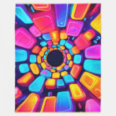 ネオンシェイプ抽象芸術トンネルアート フリースブランケット (正面)