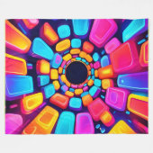 ネオンシェイプ抽象芸術トンネルアート フリースブランケット (正面(横))