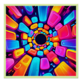 ネオンシェイプ抽象芸術トンネルアート ポスター