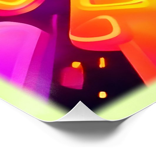 ネオンシェイプ抽象芸術トンネルアート ポスター (コーナー)