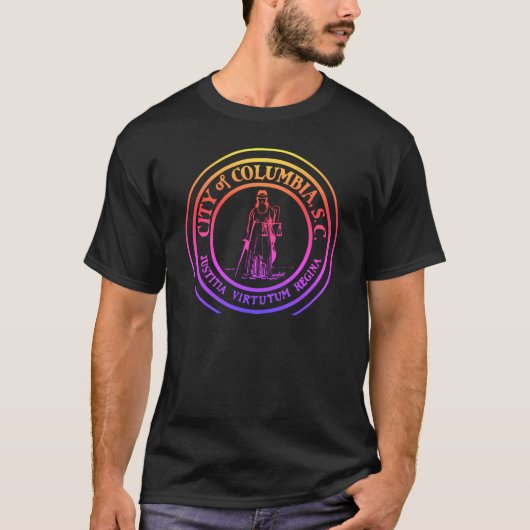 ネオンシティシール – コロンビア，サウスカロライナ Tシャツ (正面)