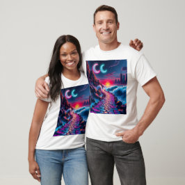 ネオンシティスカイラインパスウェイ&サンセットTシャツ Tシャツ